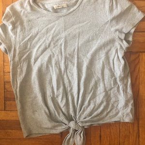 Madewell light grey size large tie front knit top